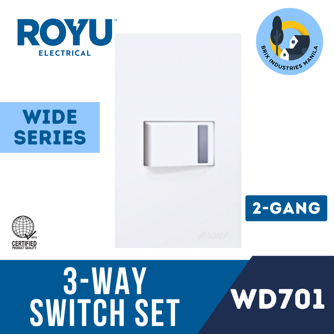 Royu Wide Series 3 Way Switch Set 1 or 2 Gang WD701 WD703