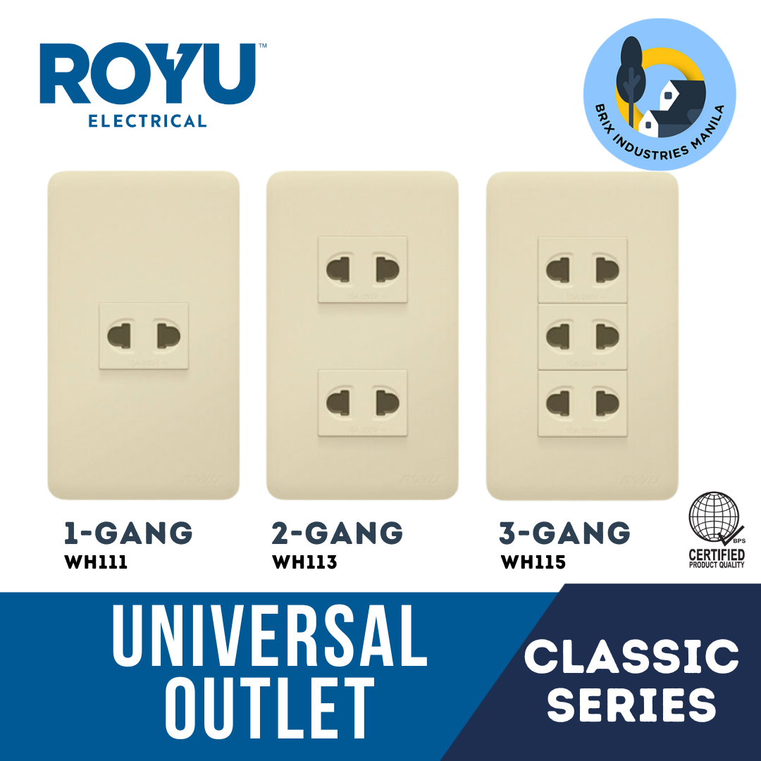 Royu Classic Series Universal Outlet Set 1 2 3 Gang WH111 WH113 WH115
