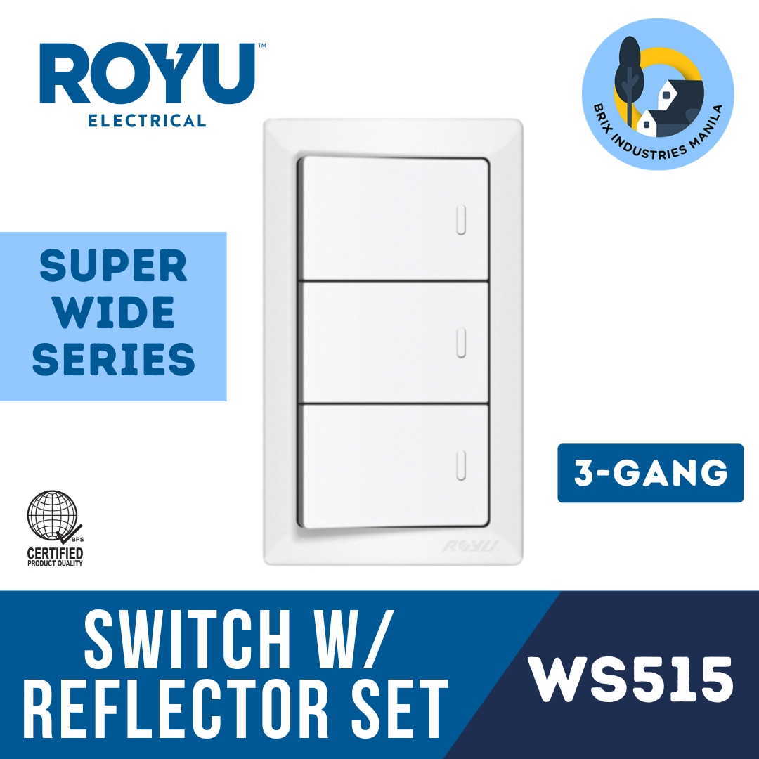 Royu Super Wide Series 1 Way Switch Set 1 2 3 Gang WS511 WS513 WS515