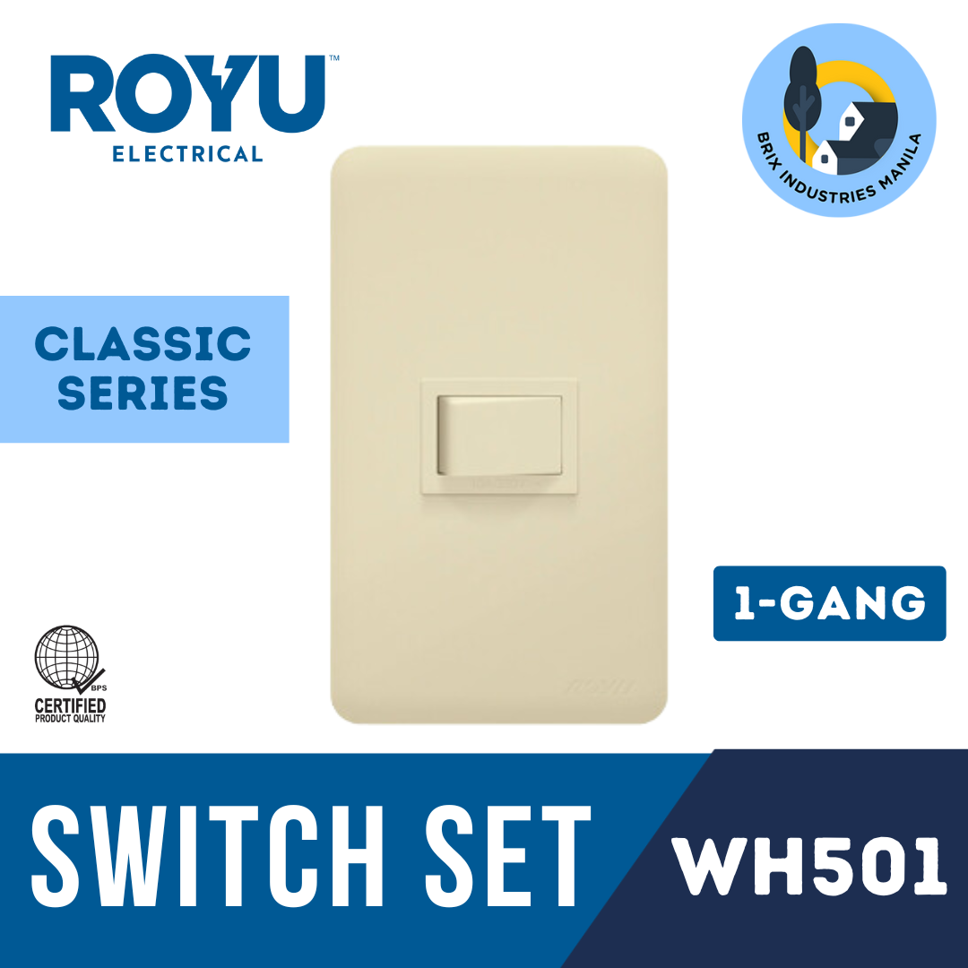 Royu Classic Series 1 Way Switch Set 1, 2 or 3 Gang WH501 WH503 WH505