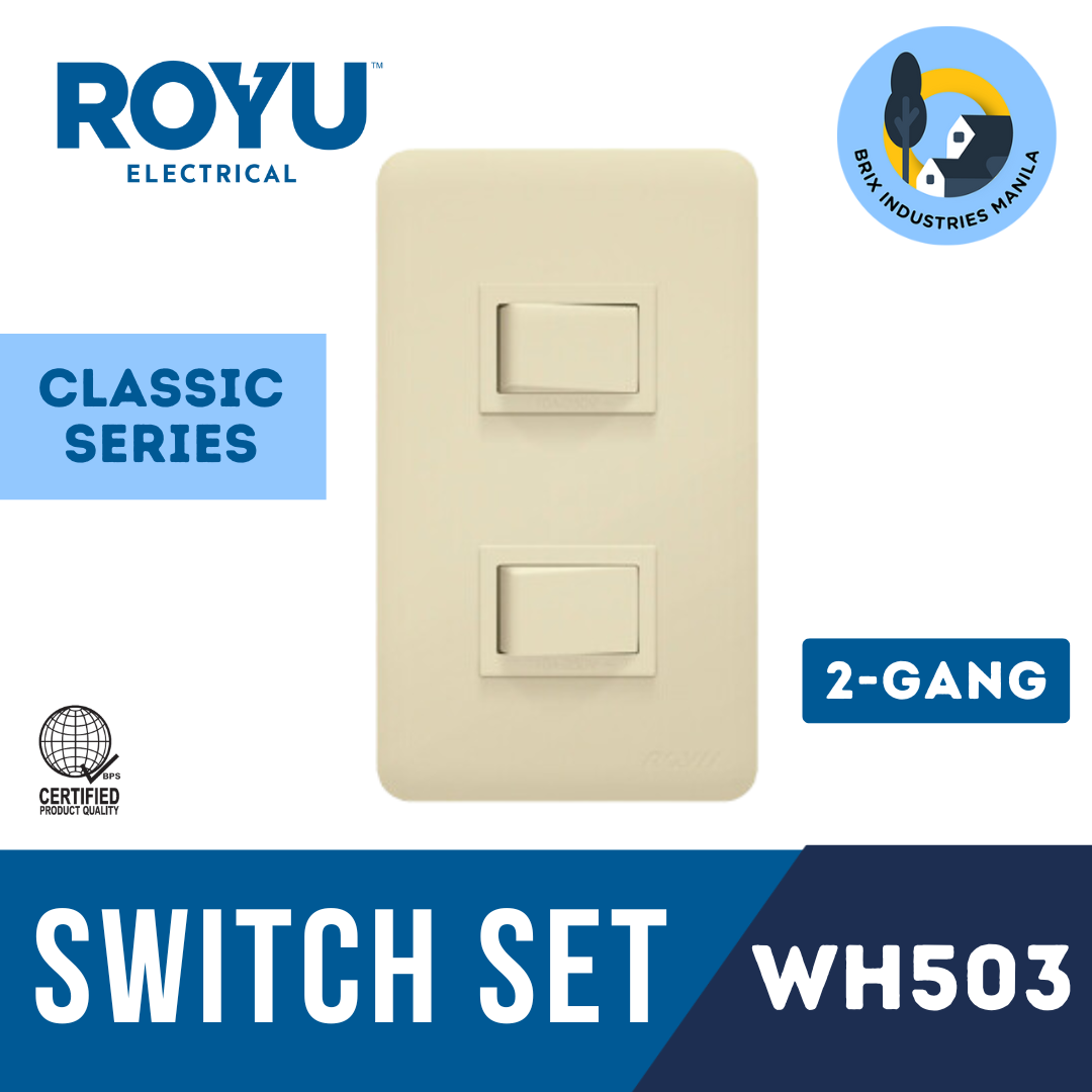 Royu Classic Series 1 Way Switch Set 1, 2 or 3 Gang WH501 WH503 WH505