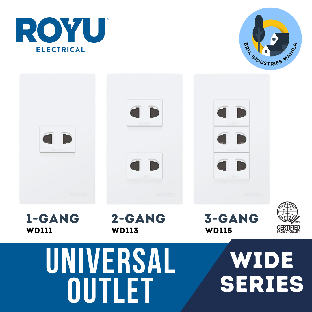 Royu Wide Series Universal Outlet Set 1 2 3 Gang WD111 WD113 WD115