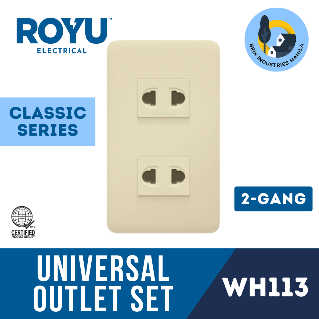 Royu Classic Series Universal Outlet Set 1 2 3 Gang WH111 WH113 WH115