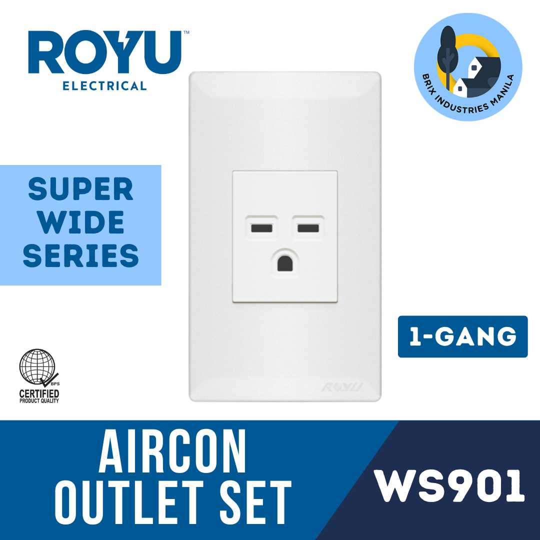 Royu Super Wide Series 1 Gang Aircon Outlet Set WS901