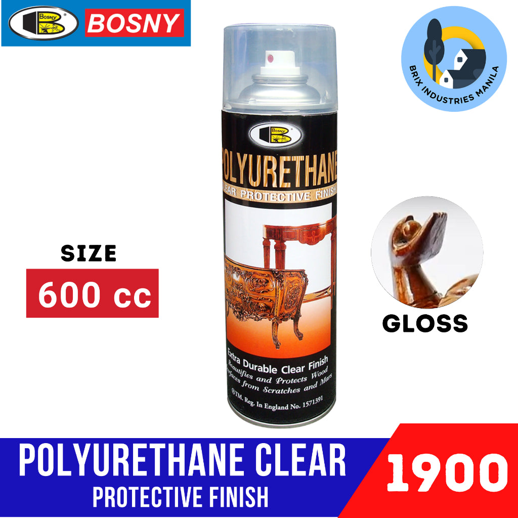 Bosny Polyurethane Clear Protective Finish 600cc 1900 Gloss or 1911 Matte Extra Durable