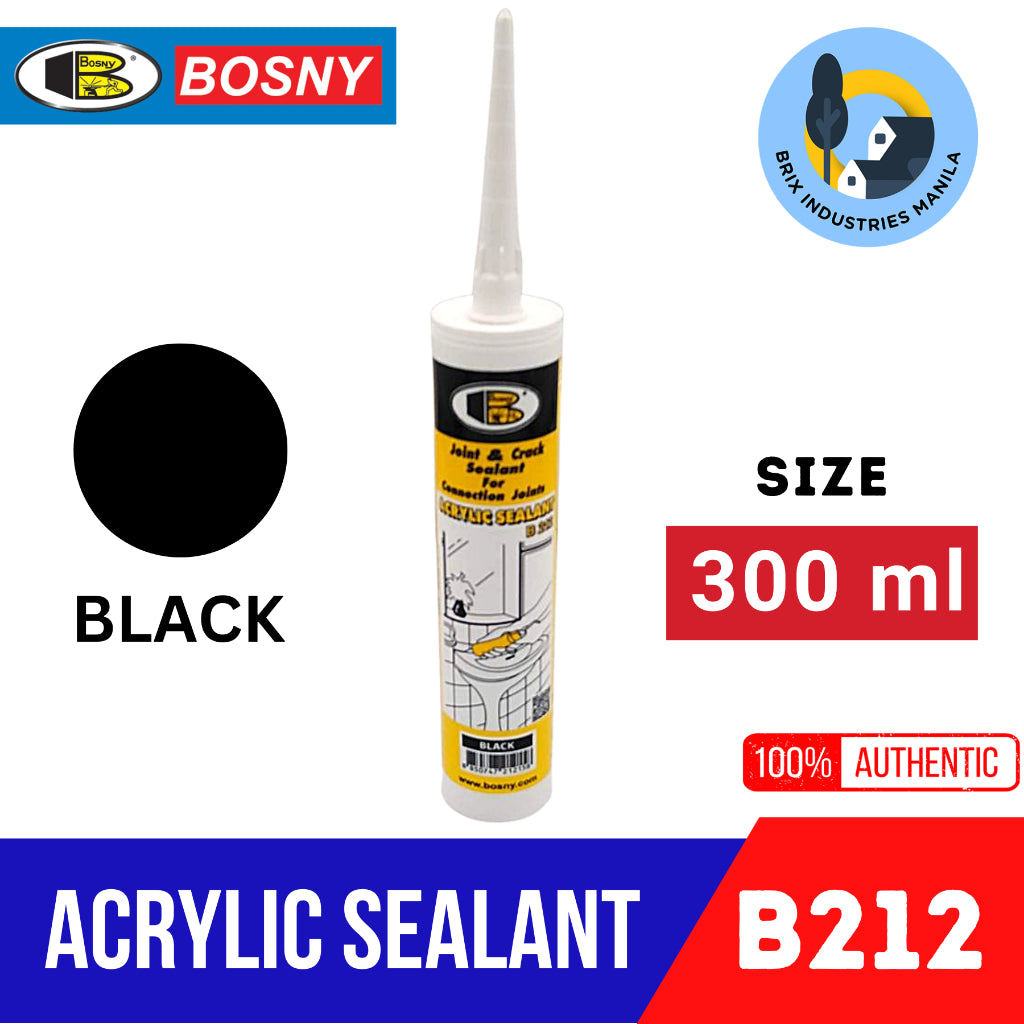 Bosny Acrylic Sealant 300ml B212 Black White Grey Brown