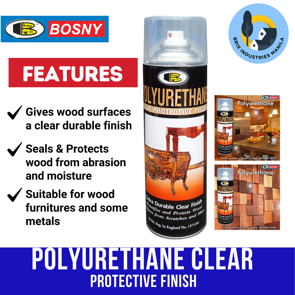 Bosny Polyurethane Clear Protective Finish 600cc 1900 Gloss or 1911 Matte Extra Durable