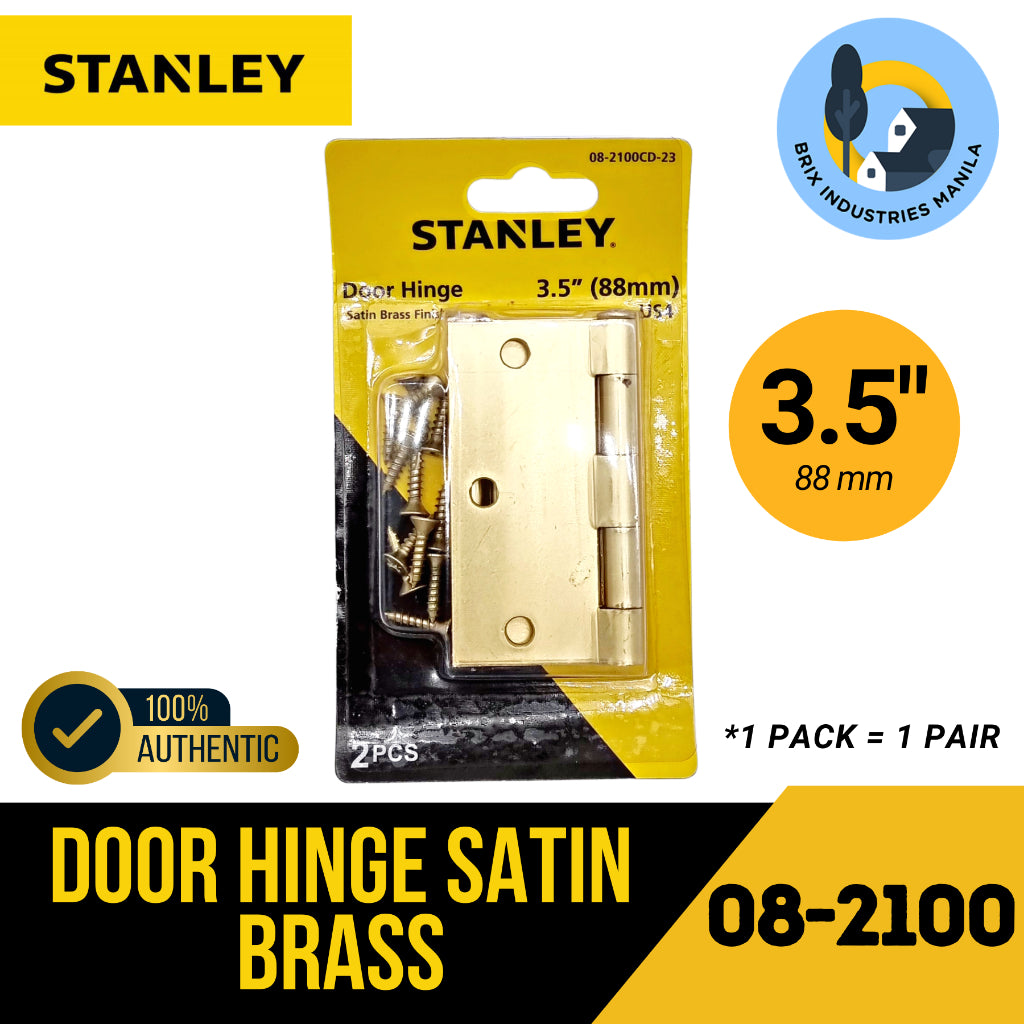 Stanley Loose Pin Hinges 3" 3.5" 4" Door Hinges Satin Brass Comes in Pair