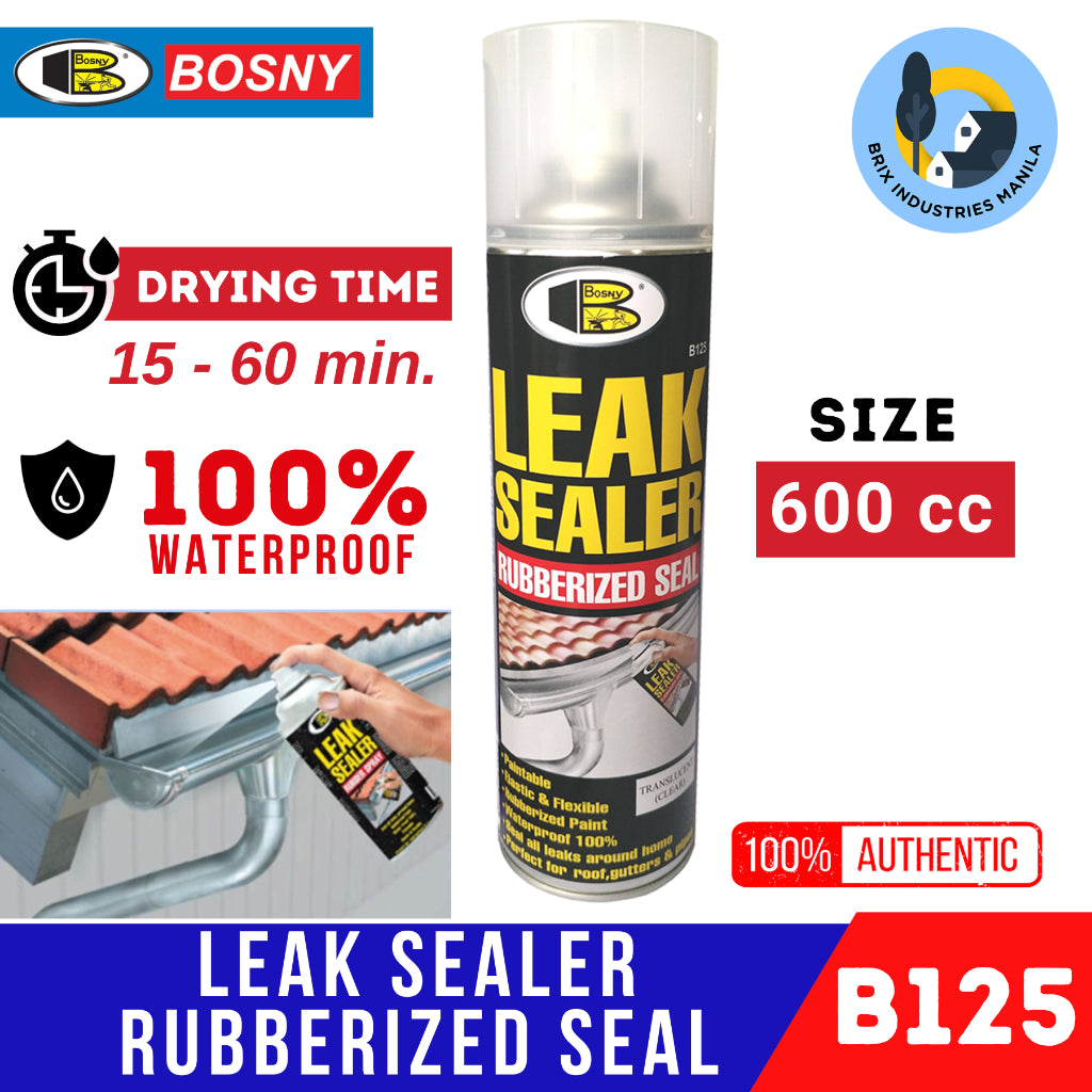 Bosny Leak Sealer Rubberized Seal 600cc B125 Translucent Clear Elastic Flexible Waterproof Brix