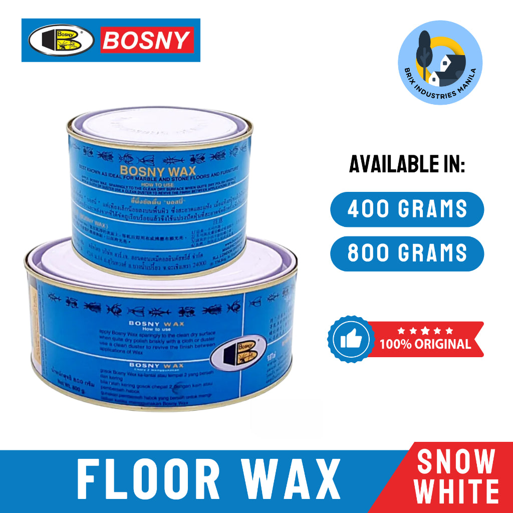 Bosny Wax Snow White 400g or 800g For Floor Tiles and Furniture Water-Resistant Anti-Slip