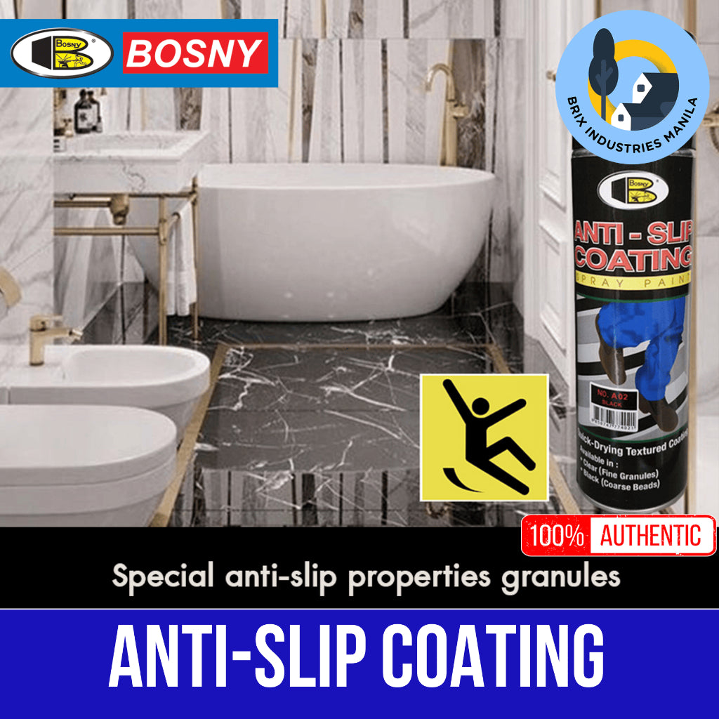 Bosny Anti-Slip Coating Spray Paint 600cc Black or Clear Quick-Drying Textured Coating