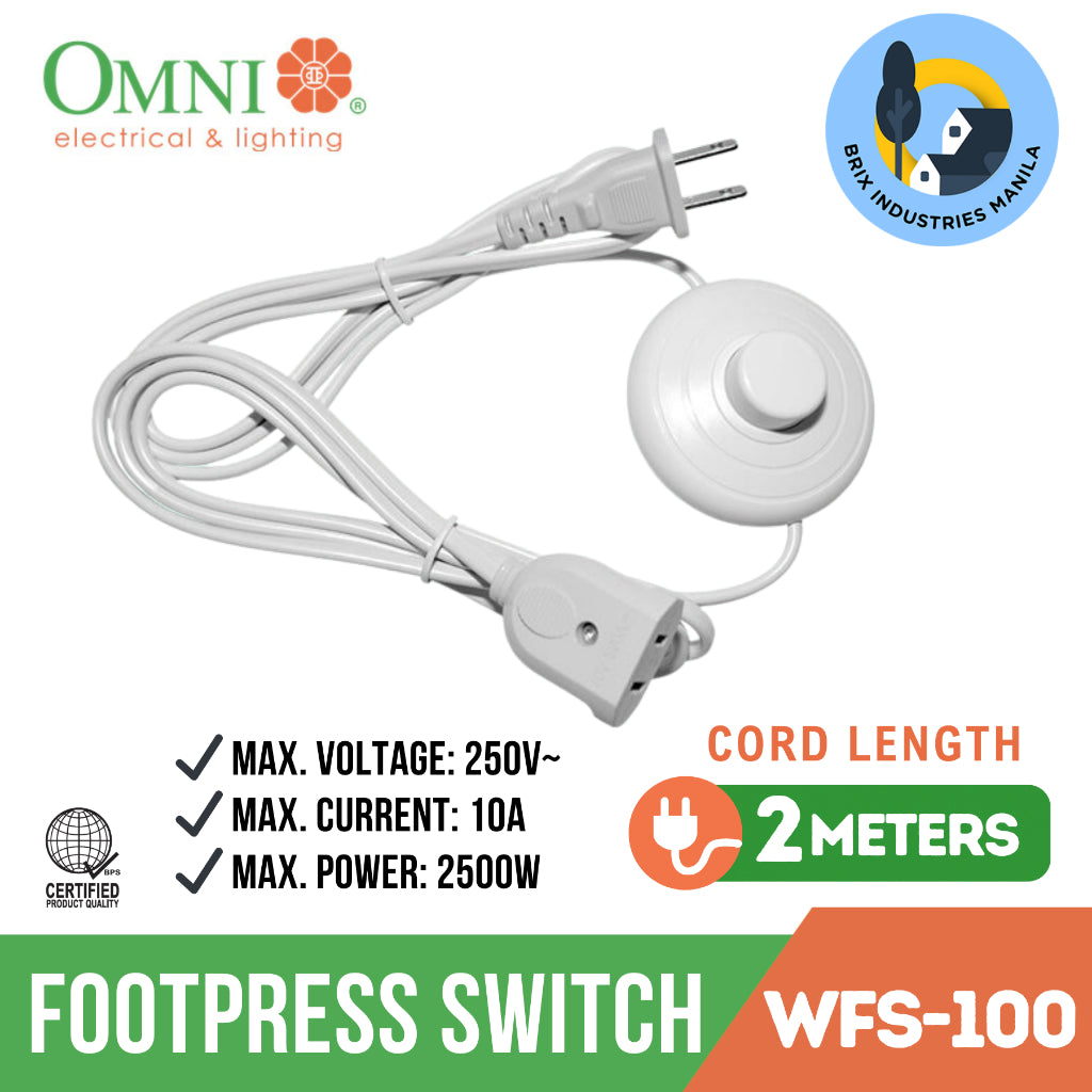 Omni Footpress Switch #WFS-100 Foot-Press Extension Cord