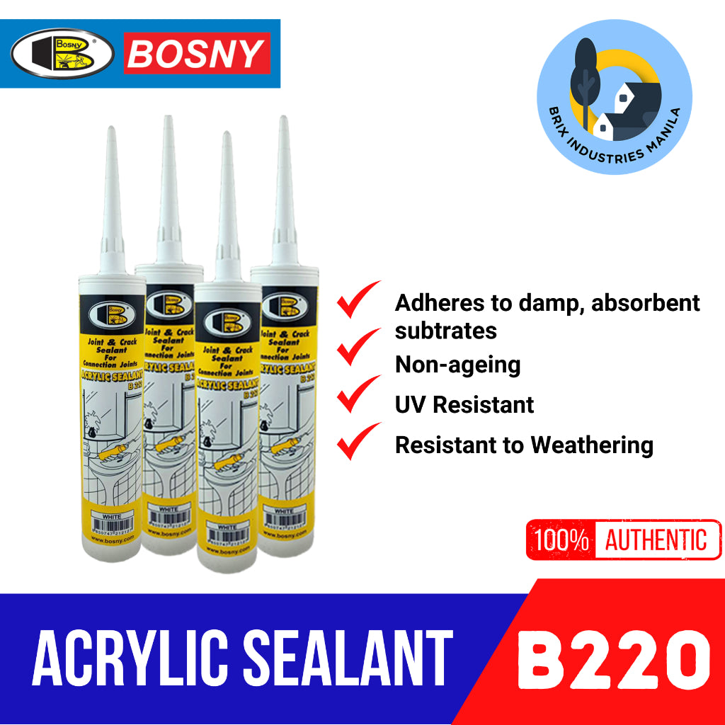 Bosny Acrylic Sealant 300ml B212 Black White Grey Brown