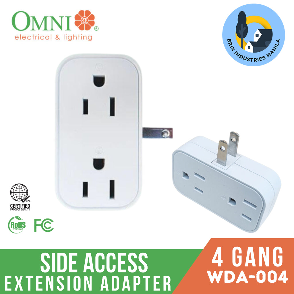 Omni 4 Gang or 6 Gang Side Access Multiple Socket Extension Adapter WDA-004 / WDA-006