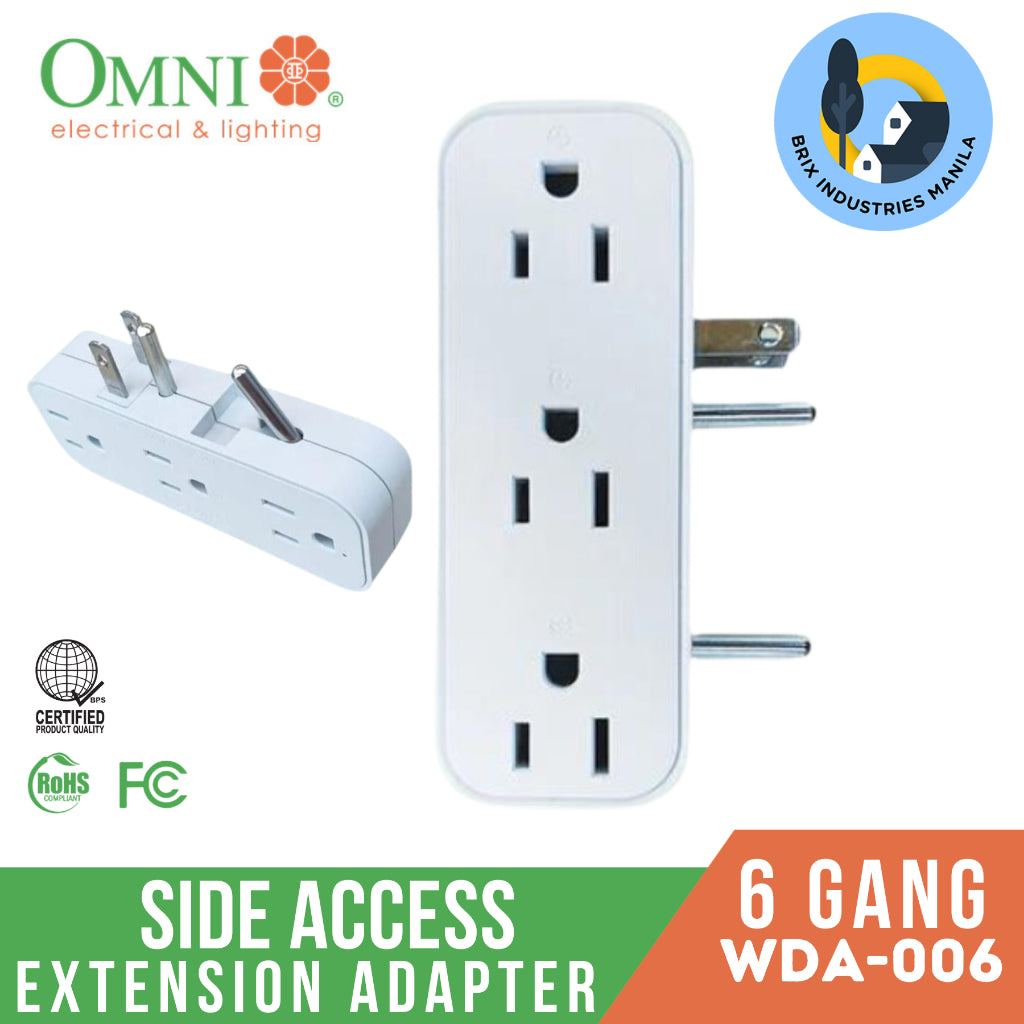 Omni 4 Gang or 6 Gang Side Access Multiple Socket Extension Adapter WDA-004 / WDA-006