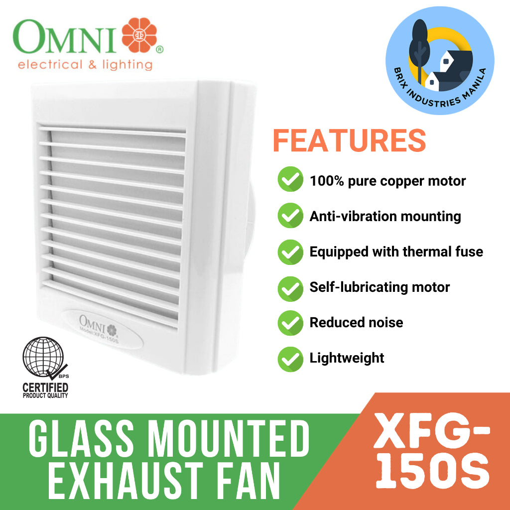 Omni Glass Mounted Exhaust Fan 6" #XFG-150S 6 inches