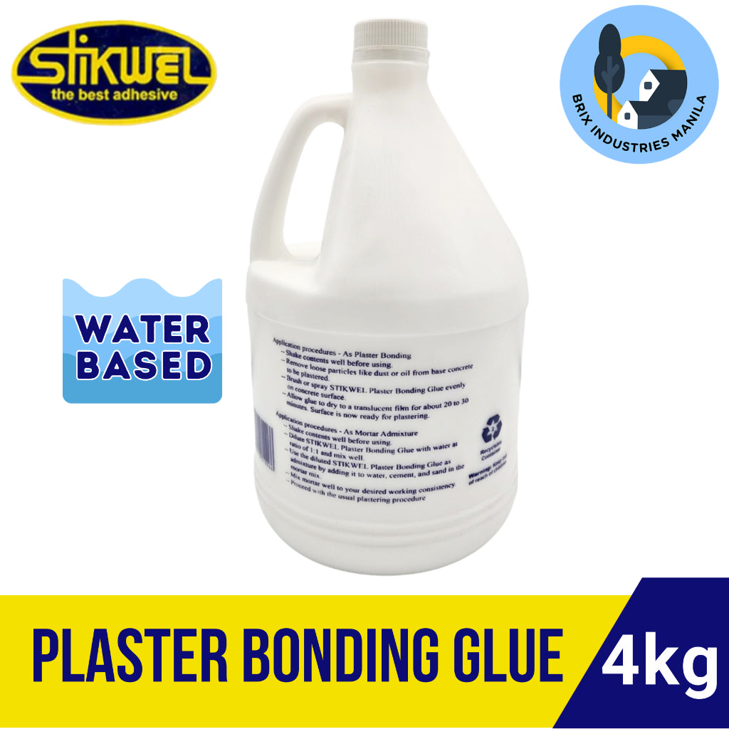 Stikwel Plaster Bonding Glue 4kg (Gallon Size) 4 kilograms