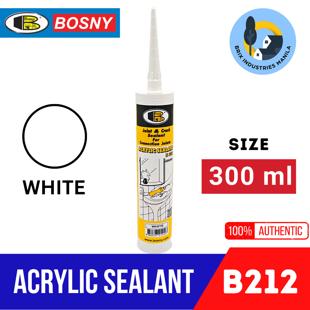 Bosny Acrylic Sealant 300ml B212 Black White Grey Brown