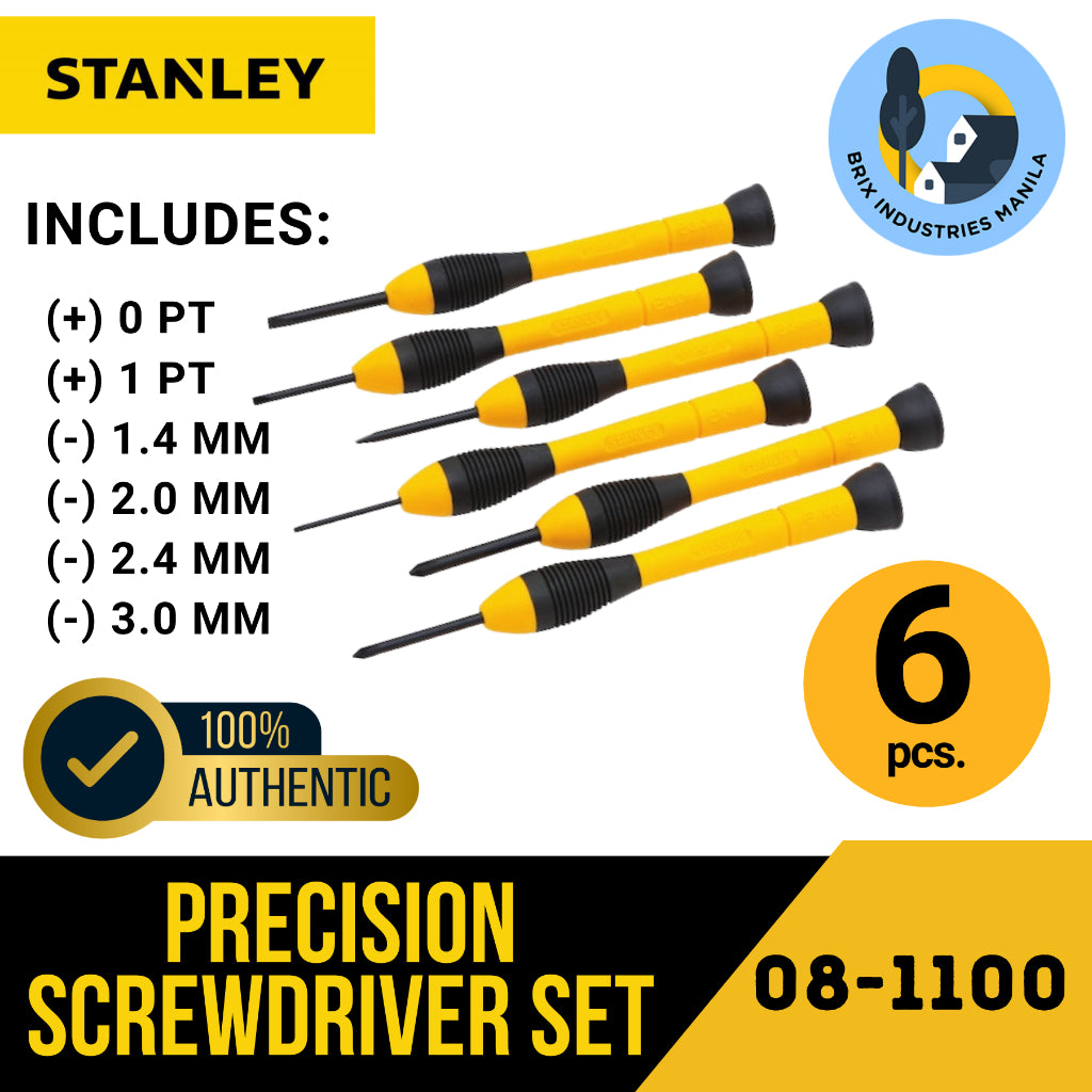 Stanley 6 Pieces Bi-Mat Precision Screwdriver Set (Yellow) STHT66052-8