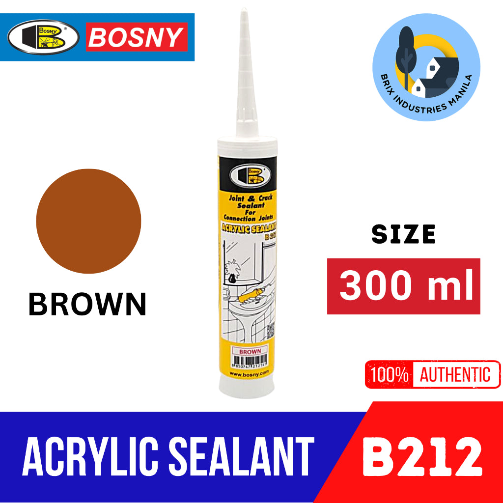 Bosny Acrylic Sealant 300ml B212 Black White Grey Brown