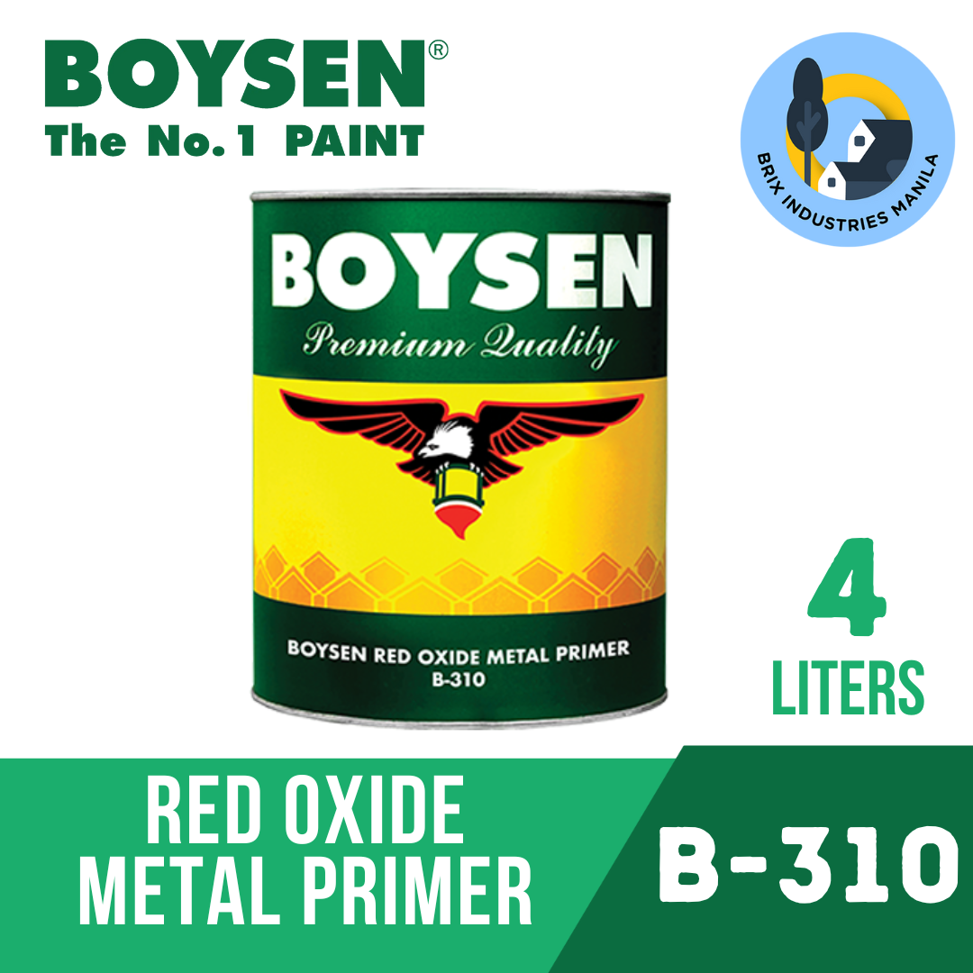 Boysen Red Oxide Metal Primer B-310 1 Liter or 4 Liters (Gallon) For Steel and Iron Surfaces