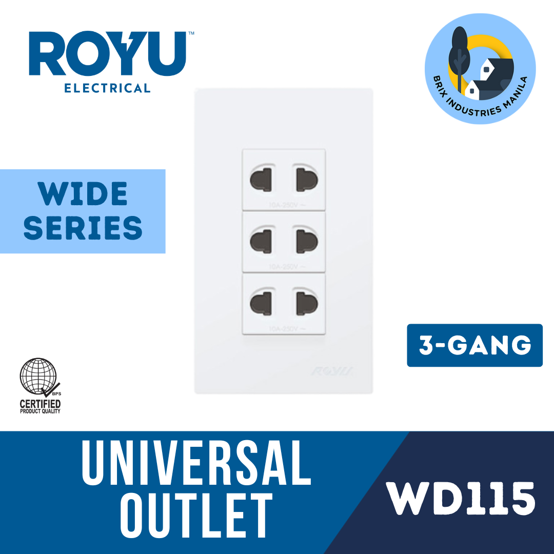 Royu Wide Series Universal Outlet Set 1 2 3 Gang WD111 WD113 WD115
