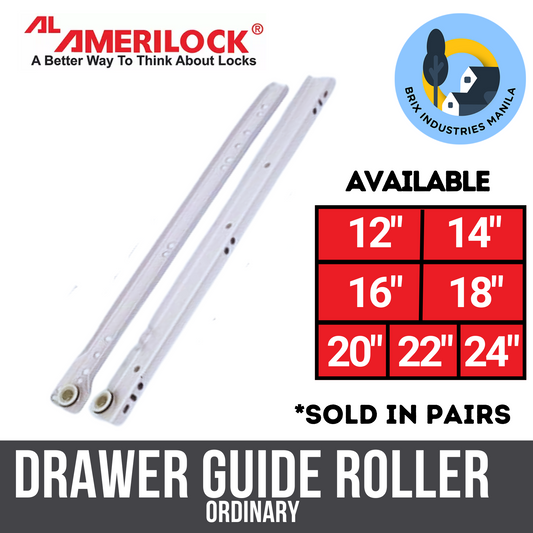 Amerilock Drawer Guide Roller Type Drawer Slide 12" 14" 16" 18" 20" 22" 24"