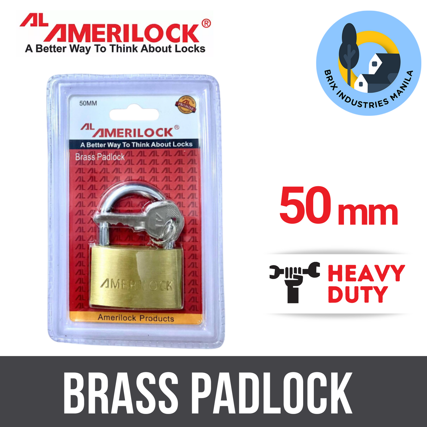 Amerilock Brass Padlock 20mm, 25mm, 30mm, 40mm, 50mm, 60mm Heavy Duty < Brix Industries Manila >