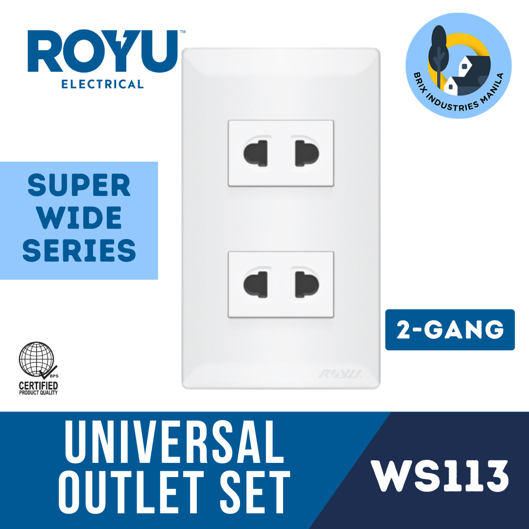 Royu Super Wide Series Universal Outlet Set 2 or 3 Gang WS113 WS115