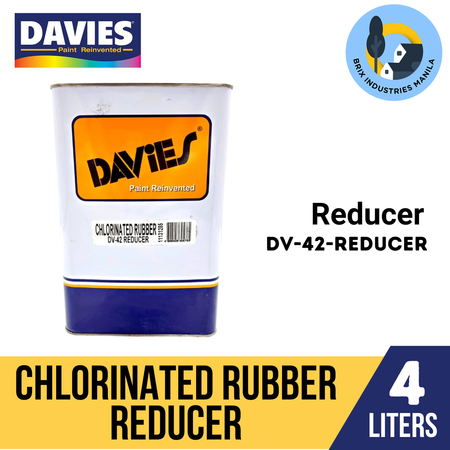 Davies Swimming Pool Paint Ocean Blue, White or Chlorinated Rubber Reducer 4L (Gallon) DV-45-200, DV-45-000 or DV-42