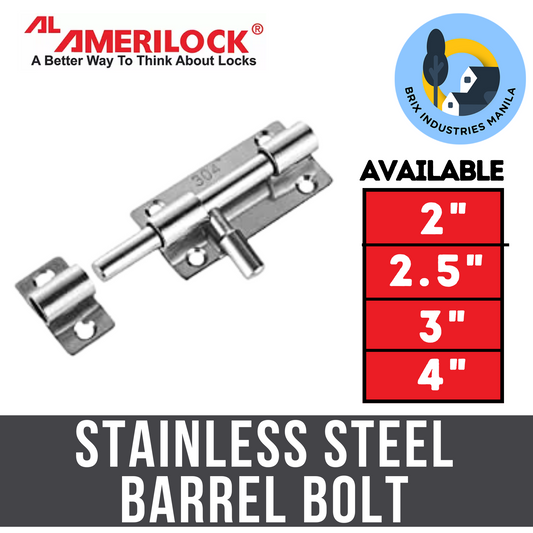 Amerilock Stainless Steel Barrel Bolt 2" 2.5" 3" or 4" Easy DIY
