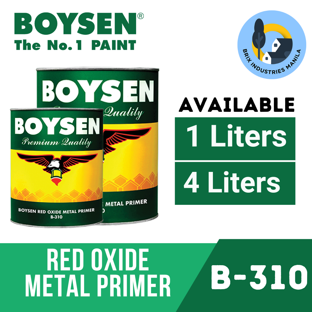 Boysen Red Oxide Metal Primer B-310 1 Liter or 4 Liters (Gallon) For Steel and Iron Surfaces