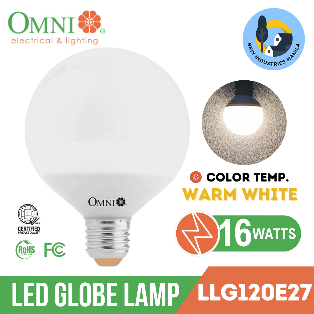 Omni LED Globe Lamp 8W 12W 16W Daylight and Warm White G70 G95 G120 White or Yellow