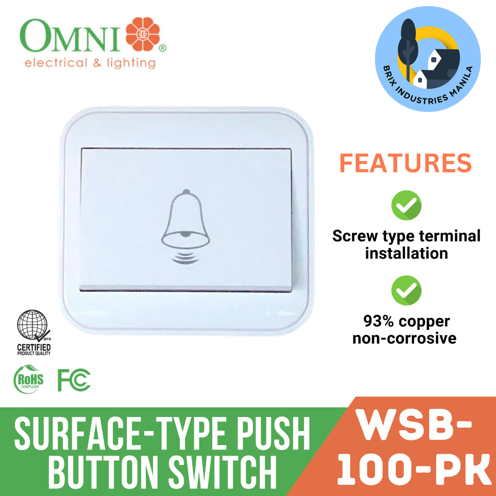 Omni Surface-Type Push Button Switch WSB-100-PK Modern and Stylish