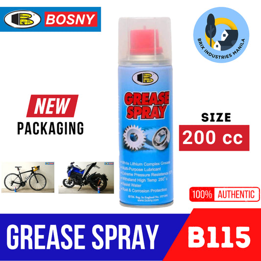 Bosny Grease Spray 200cc Multi-Purpose Lubricant White Lithium Complex Grease
