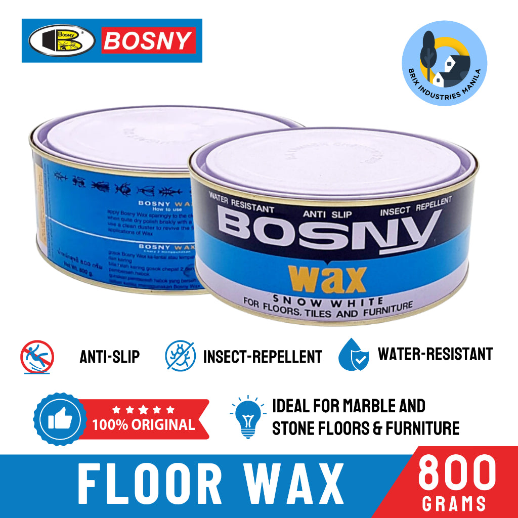 Bosny Wax Snow White 400g or 800g For Floor Tiles and Furniture Water-Resistant Anti-Slip