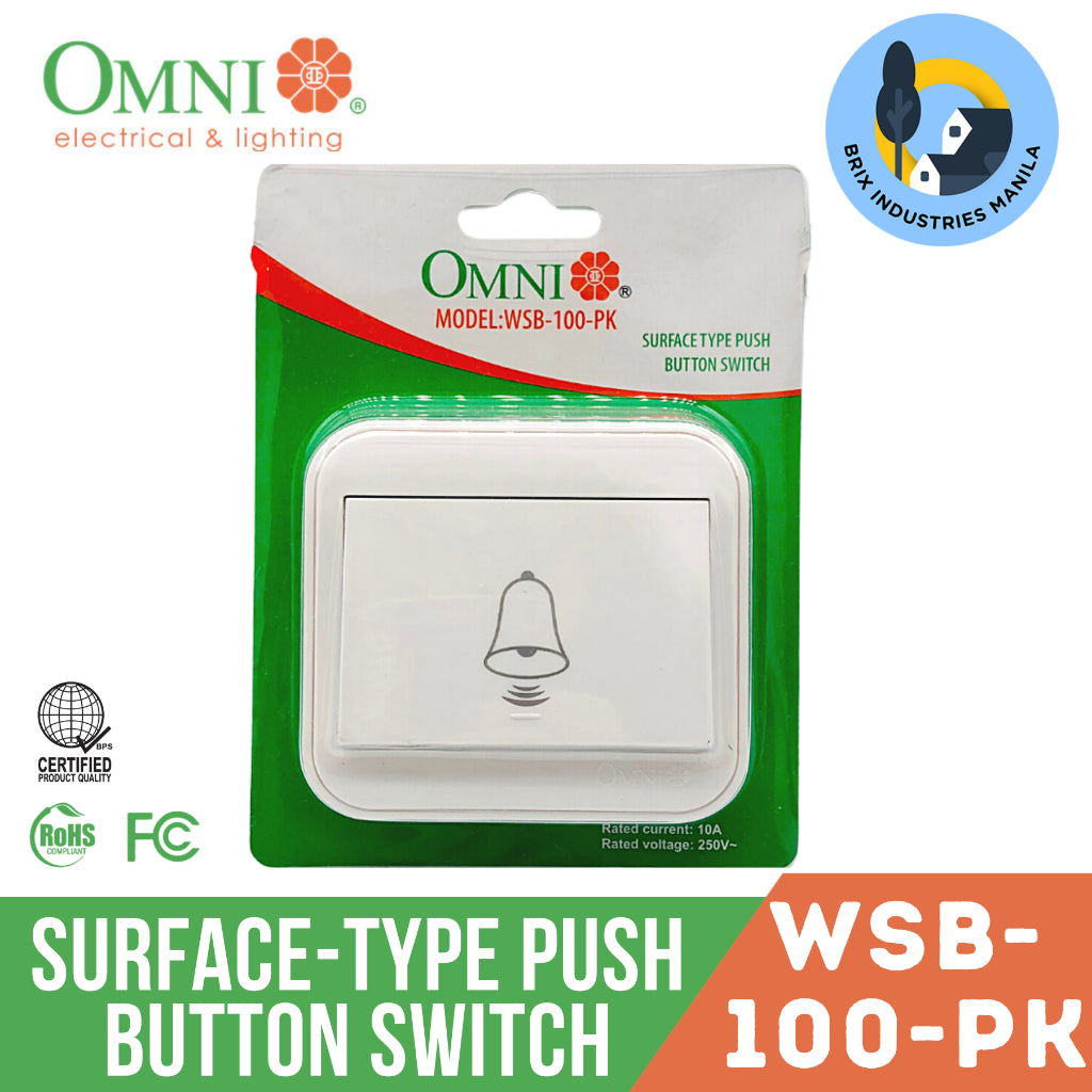 Omni Surface-Type Push Button Switch WSB-100-PK Modern and Stylish