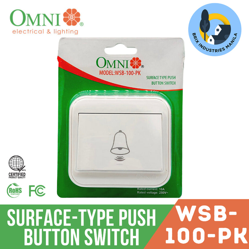 Omni Surface-Type Push Button Switch WSB-100-PK Modern and Stylish ...