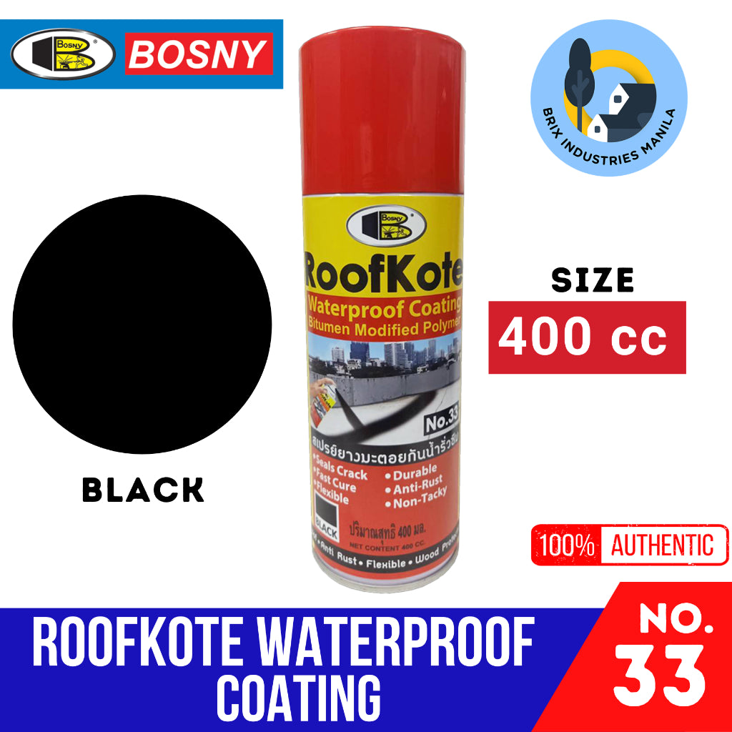 Bosny Roofkote Waterproofing Coating 400cc Black Bitumen Modified Polymer #33