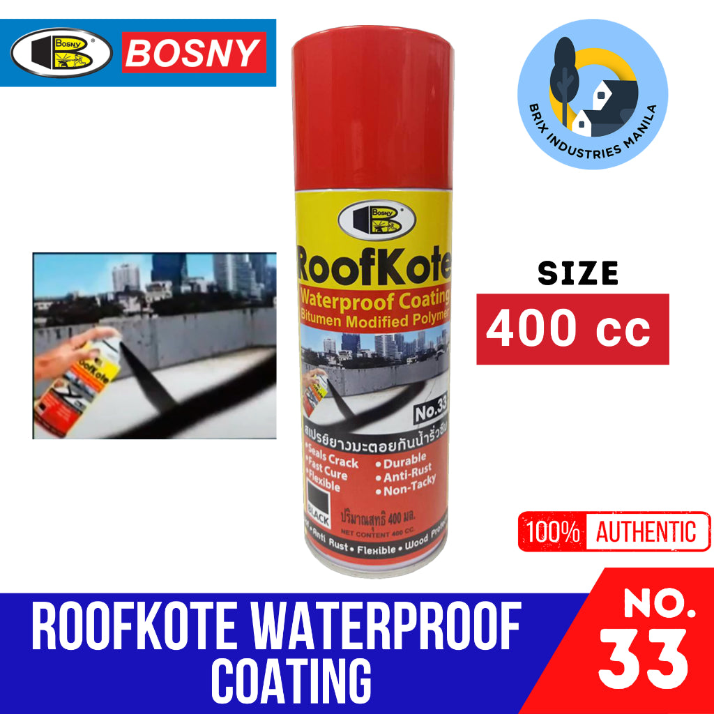 Bosny Roofkote Waterproofing Coating 400cc Black Bitumen Modified Polymer #33