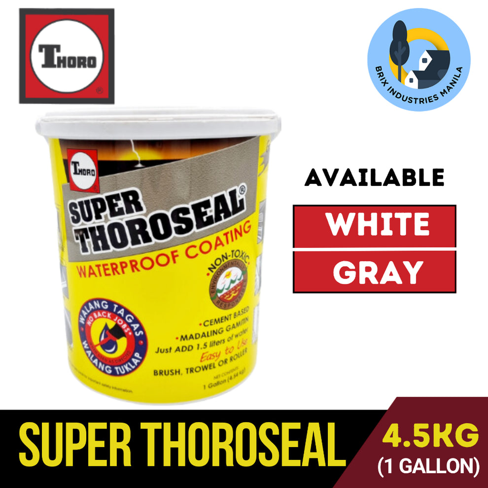 Super Thoroseal Gray or White 4.54kg (Gallon) Waterproof Coating – Brix ...