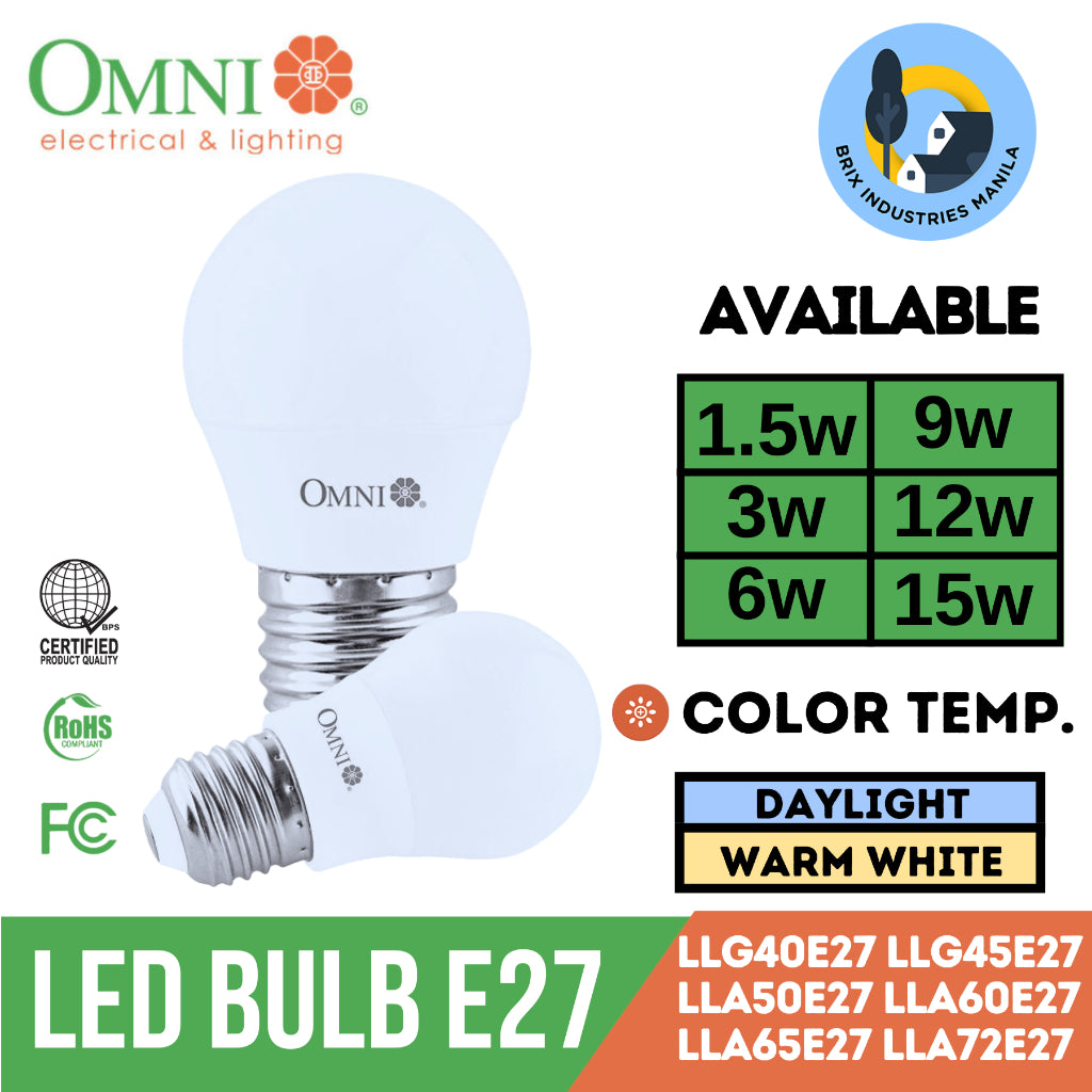 Omni LED Lite Bulb Series Daylight and Warm White 1.5W 3W 6W 9W 12W 15W Light Mini Bulb A-Series