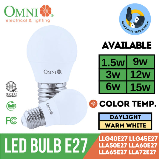Omni LED Lite Bulb Series Daylight and Warm White 1.5W 3W 6W 9W 12W 15W Light Mini Bulb A-Series