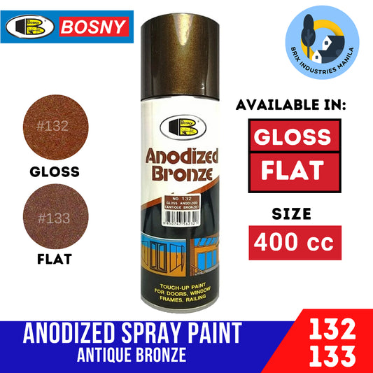 Bosny Anodized Bronze 400cc (Gloss or Flat) Quick Drying Spray Paint 100% Acrylic
