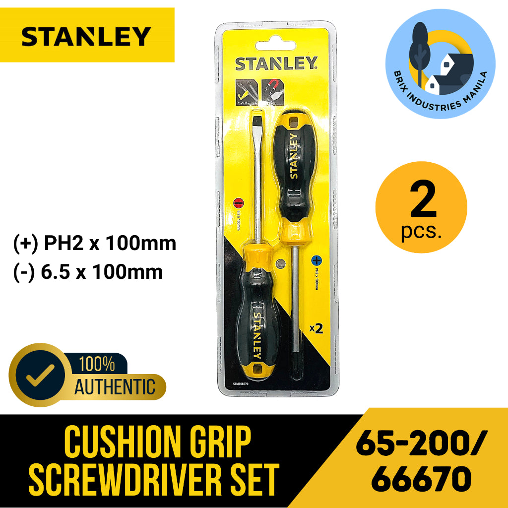 Stanley Cushion Grip Screwdriver Set 2pcs, 4pcs, 6pcs Flat and Phillips Screw Driver