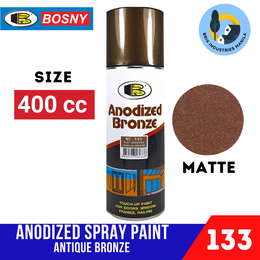 Bosny Anodized Bronze 400cc (Gloss or Flat) Quick Drying Spray Paint 100% Acrylic