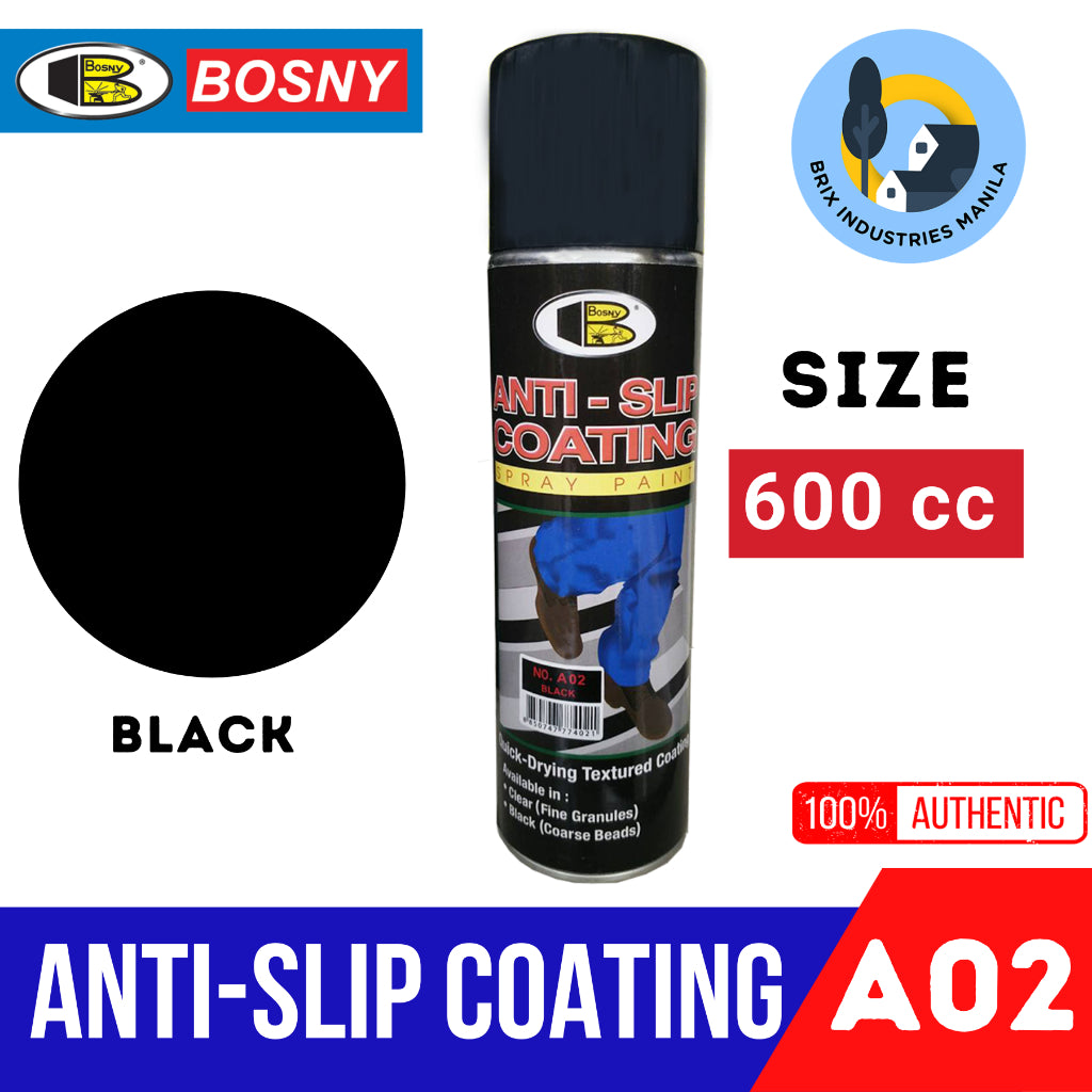 Bosny Anti-Slip Coating Spray Paint 600cc Black or Clear Quick-Drying Textured Coating