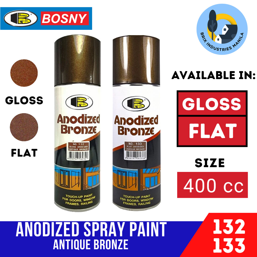 Bosny Anodized Bronze 400cc (Gloss or Flat) Quick Drying Spray Paint 100% Acrylic