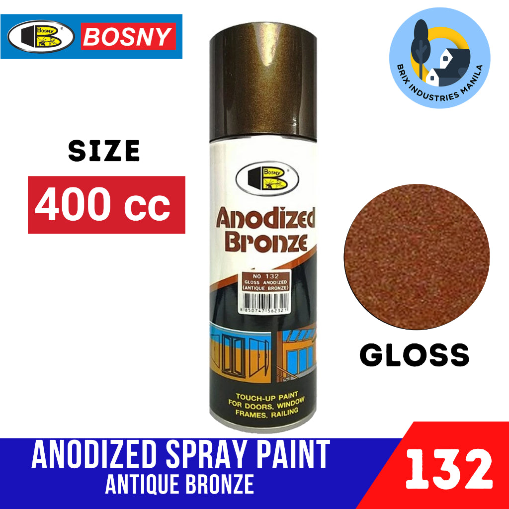 Bosny Anodized Bronze 400cc (Gloss or Flat) Quick Drying Spray Paint 100% Acrylic