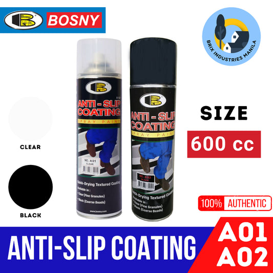 Bosny Anti-Slip Coating Spray Paint 600cc Black or Clear Quick-Drying Textured Coating